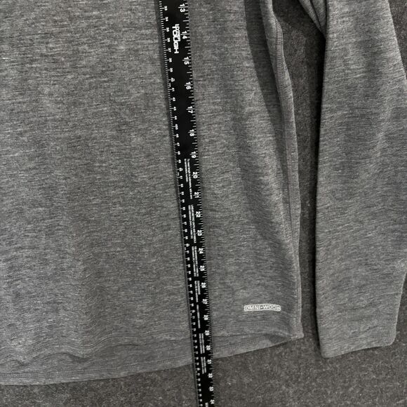 OMNI-WOOL Pullover Men's XL Gray Mock Neck Quarter Zip Base Layer Thumbholes - Picture 6 of 10